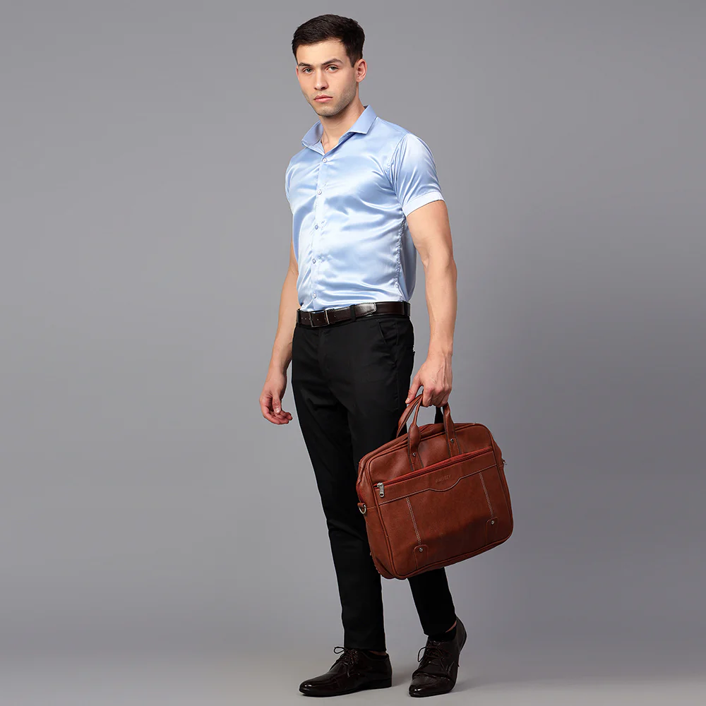 Men’s Satin Half Sleeve Formal Shirt – Premium Soft & Shiny Finish-Sky Blue - Image 5