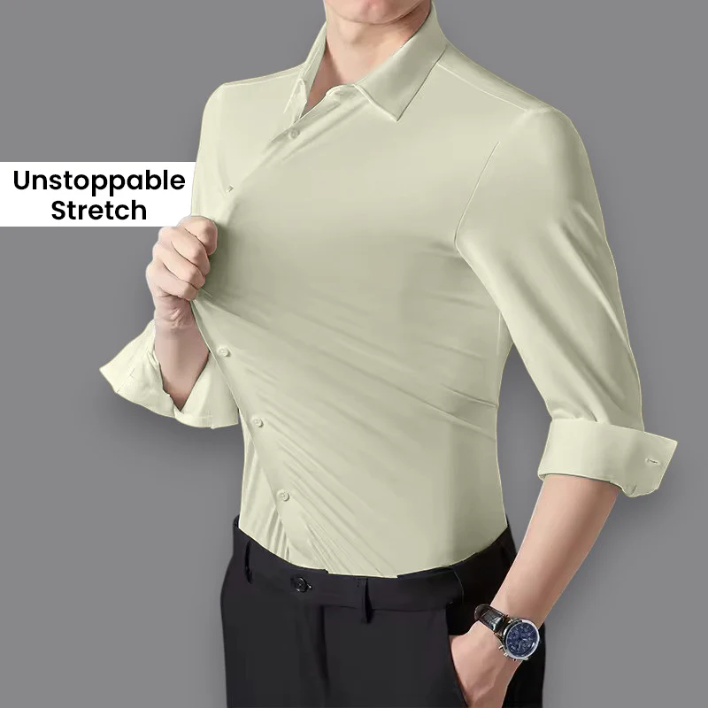 Men Mustang Lycra Soft Stretchable Shirt- Light Green - Image 4