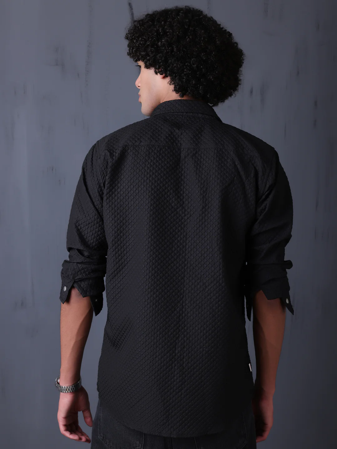 Men's Casual Imported Fabric Double Pocket Cargo Shirts - Black - Image 4