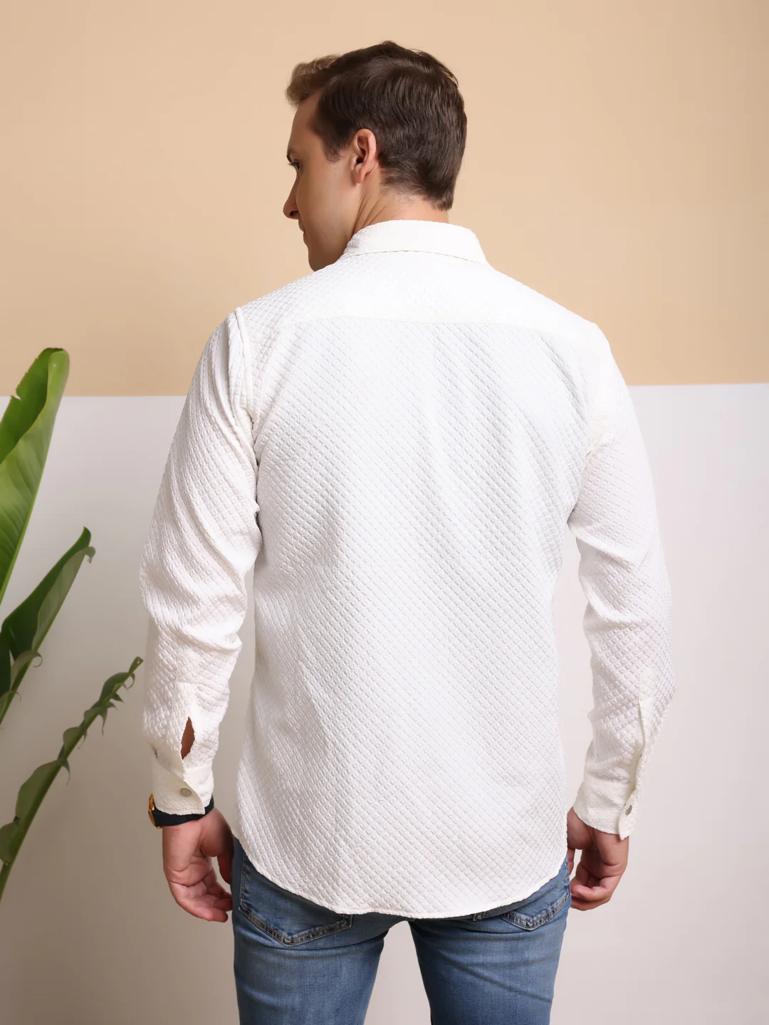 Men's Casual Imported Fabric Double Pocket Cargo Shirts - White - Image 4