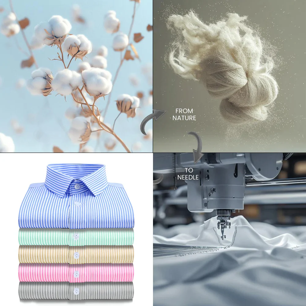 Men's Cotton Stripe Single Pocket Shirt-Light Green, Regular Fit, All-Day Comfort - Image 4