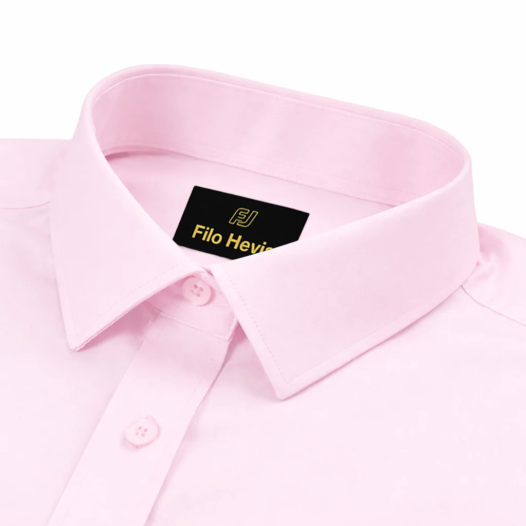 Men's Formal Regular Fit Cotton Full Sleeve Shirt- LIGHT PINK - Image 3