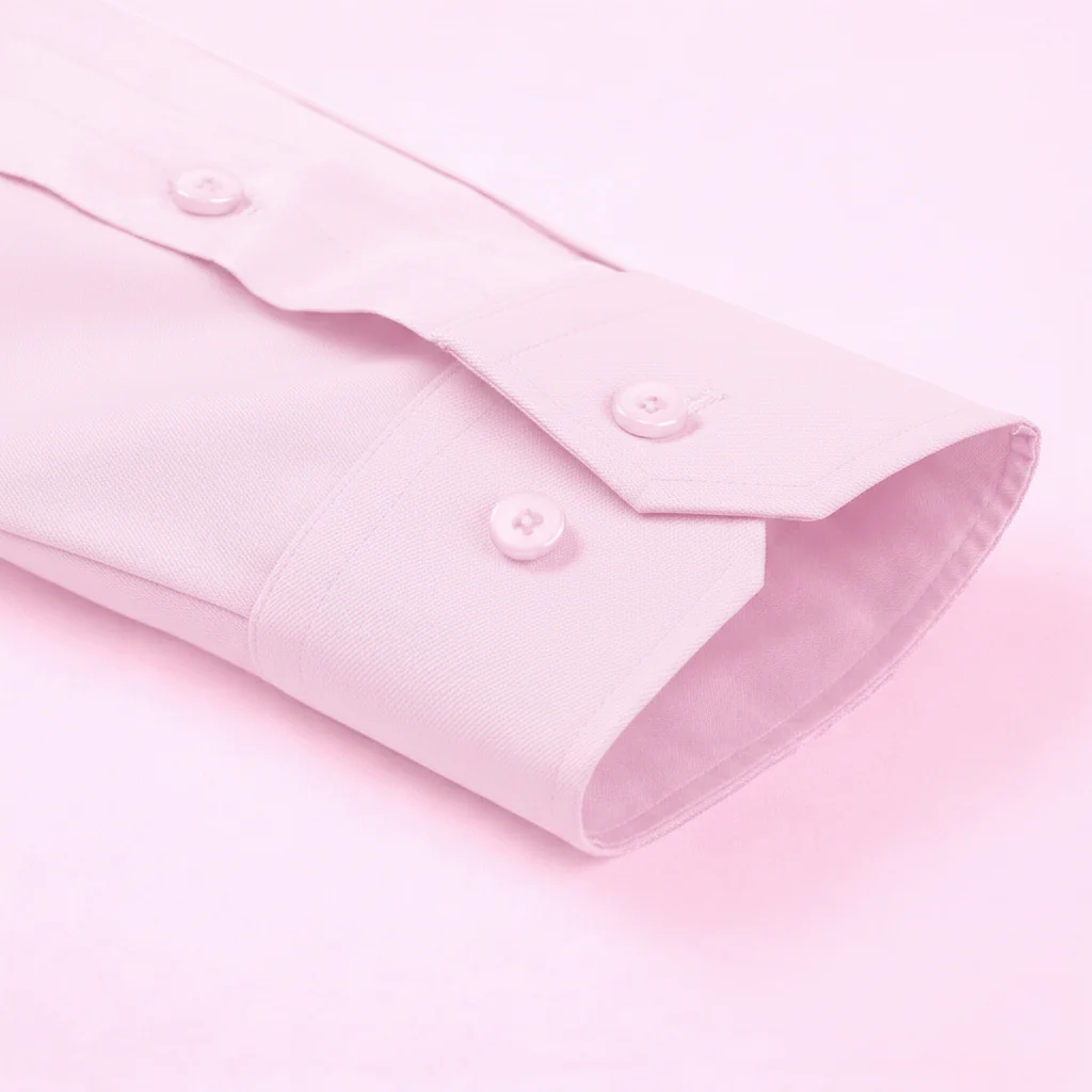 Men's Formal Regular Fit Cotton Full Sleeve Shirt- LIGHT PINK - Image 4
