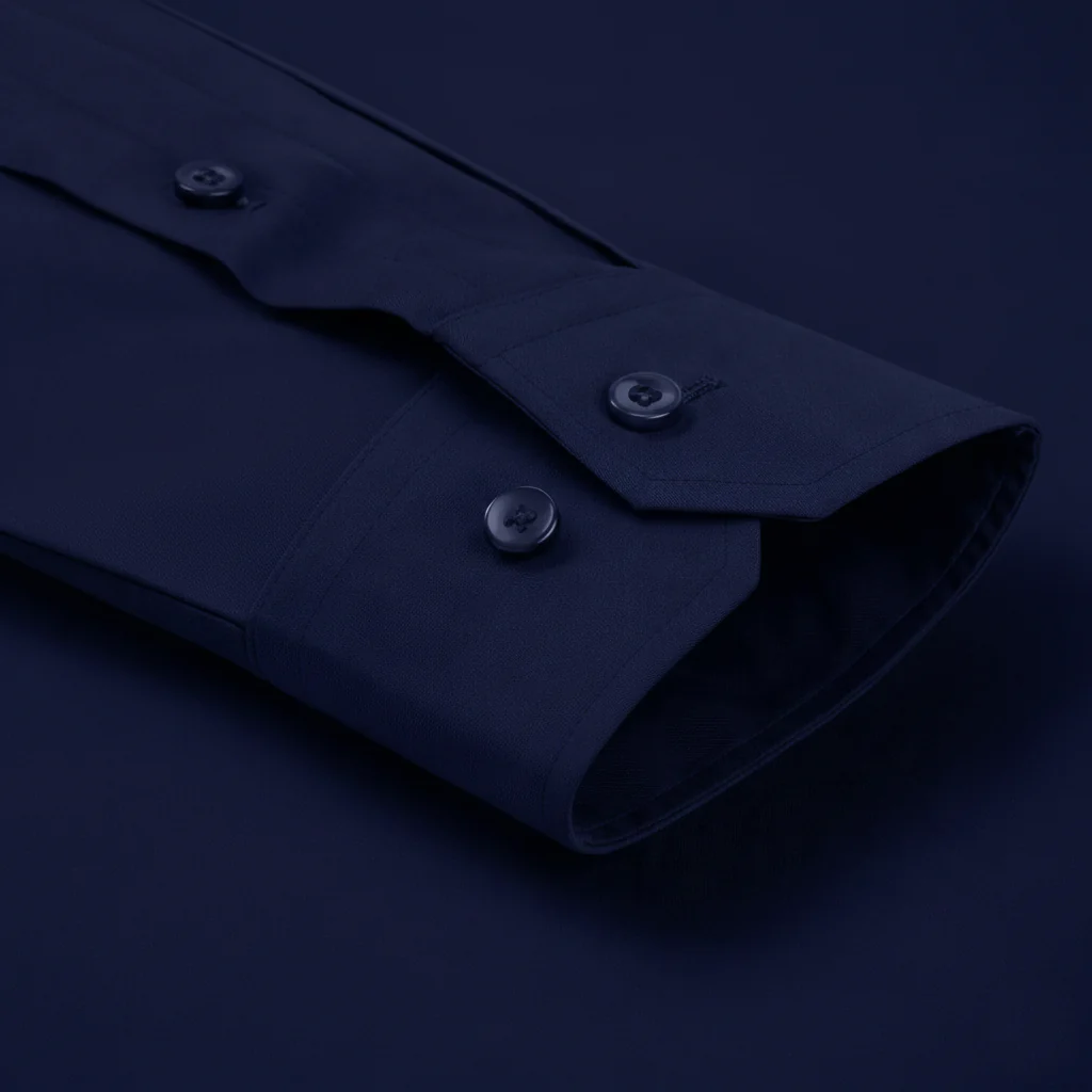 Men's Formal Regular Fit Cotton Full Sleeve Shirt-NAVY BLUE - Image 4