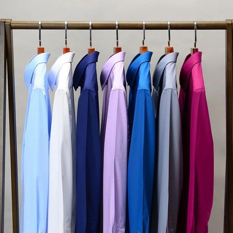 Men's Formal Regular Fit Cotton Full Sleeve Shirt - Maroon - Image 5