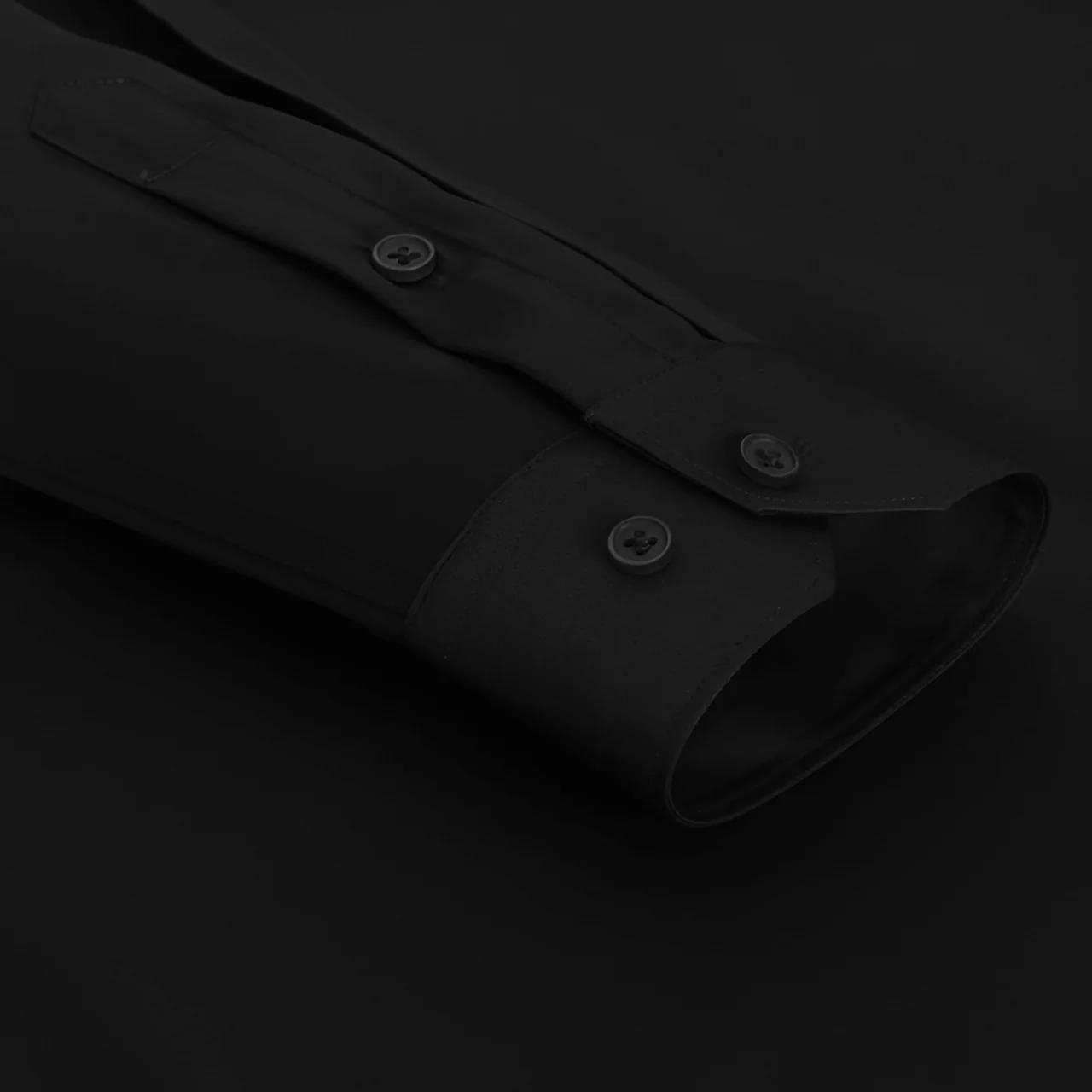 Men's Formal Regular Fit Cotton Full Sleeve Shirt - Black - Image 4