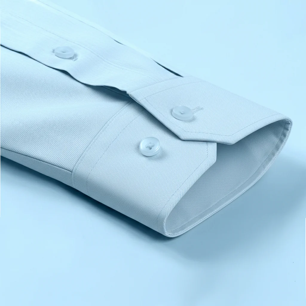 Men's Formal Regular Fit Cotton Full Sleeve Shirt - Sky Blue - Image 4